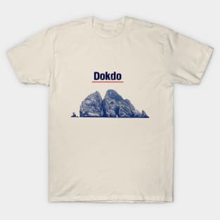 Dokdo's Midnight Majesty: Textured Island Silhouette T-Shirt